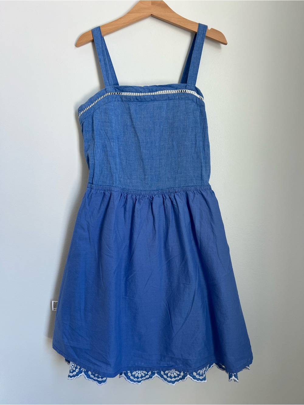 Cat & Jack | 100% Cotton Blue Sundress with White Waist Tie Size L (10-12) - Picture 9 of 15